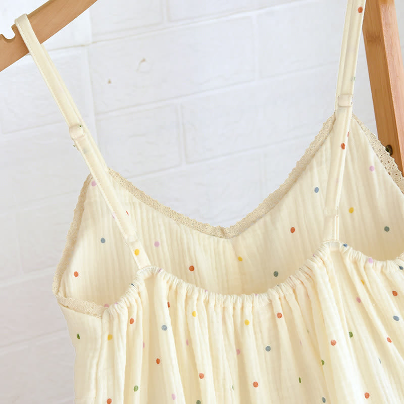 Rainbow Dot Cotton Gauze Lounge Dress - image 6