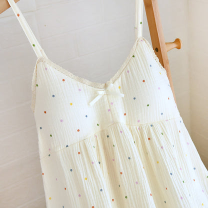Rainbow Dot Cotton Gauze Lounge Dress - image 2