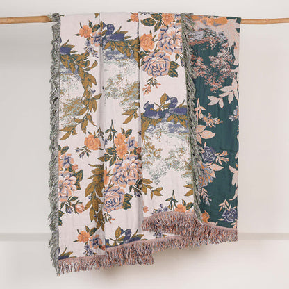 4-Layer Cotton Gauze Baroque Floral Bedspread Quilt - image 4