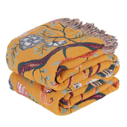 Exotic Garden 4-Layer Cotton Muslin Bedspread Quilt - image 9