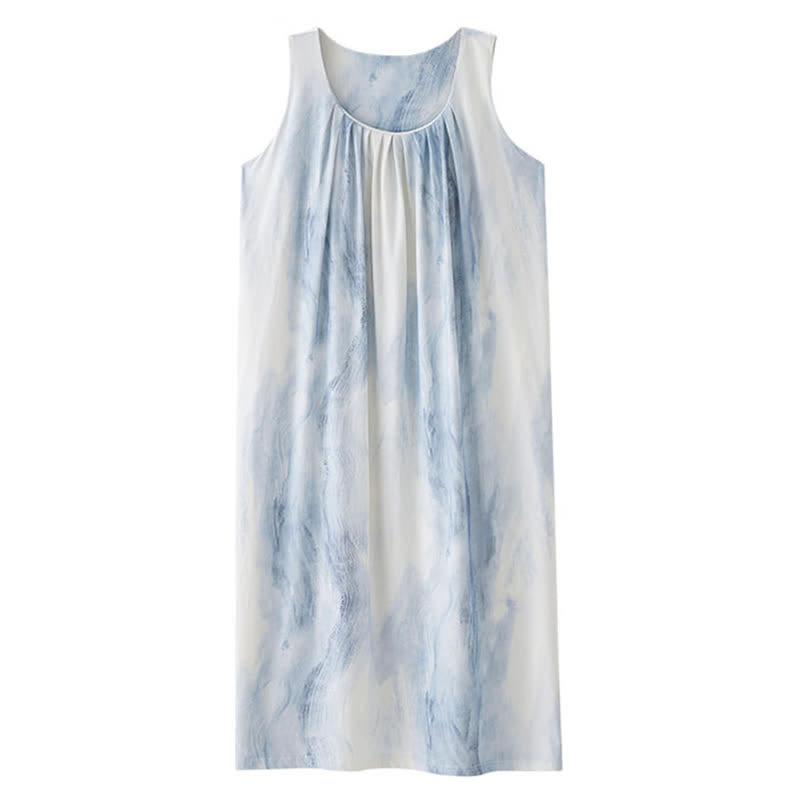 Sky Blue Sleeveless Padded Lounge Dress - image 10