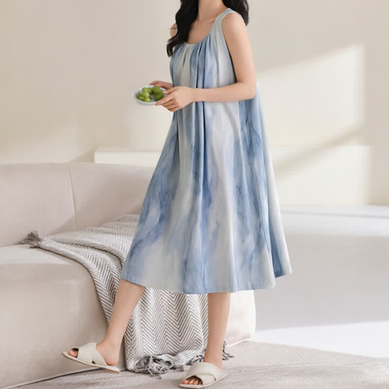 Sky Blue Sleeveless Padded Lounge Dress - image 8