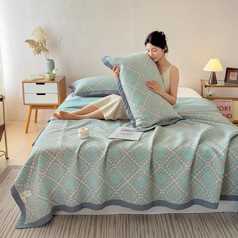 3-Layer Cotton Gauze Jacquard Bedspread Quilt - image 5