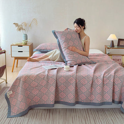 Cotton Gauze Yarn-Dyed Reversible Bedspread Quilt - image 4