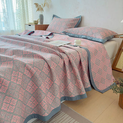 Cotton Gauze Yarn-Dyed Reversible Bedspread Quilt - image 7