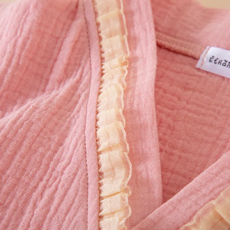 Ruffle Trim Kids' Cotton Muslin Robe - image 8