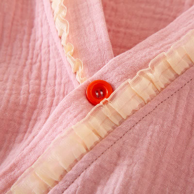 Ruffle Trim Kids' Cotton Muslin Robe - image 7