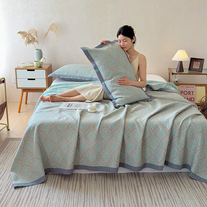 Botanical Leaves Cotton Gauze Bedspread Quilt - image 3