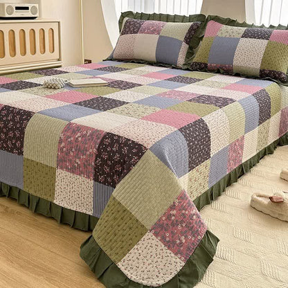Ruffle Edge Patchwork Cotton Twill Coverlet - image 2
