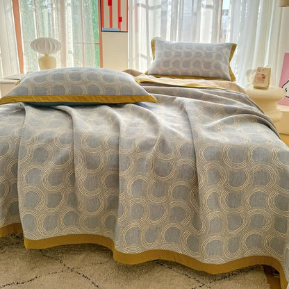 Reversible Geometric Jacquard Cotton Gauze Quilt - image 2