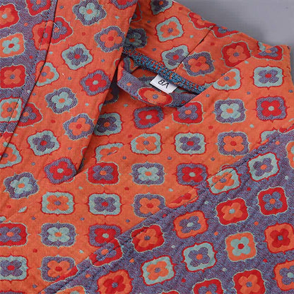 Vintage Geometric Kids' Cotton Kimono Robe - image 4