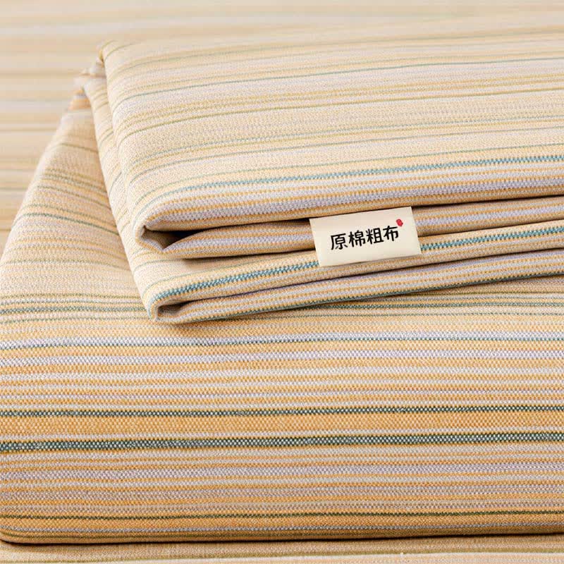 Rustic Cotton Linen Stripe Bedspread - image 2
