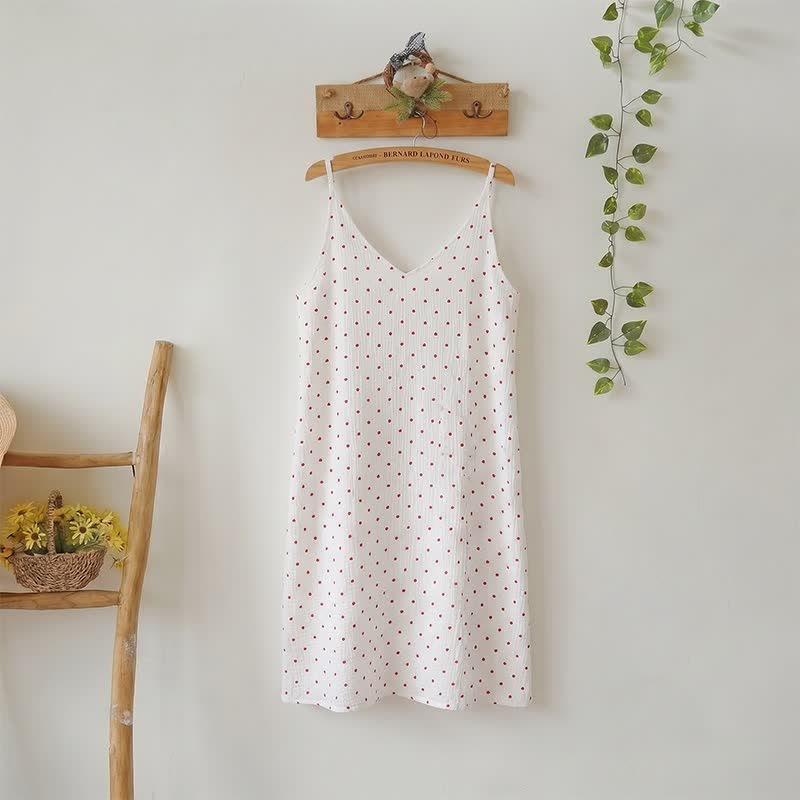 Red Heart Pure Cotton Lounge Dress - White - L - image 1