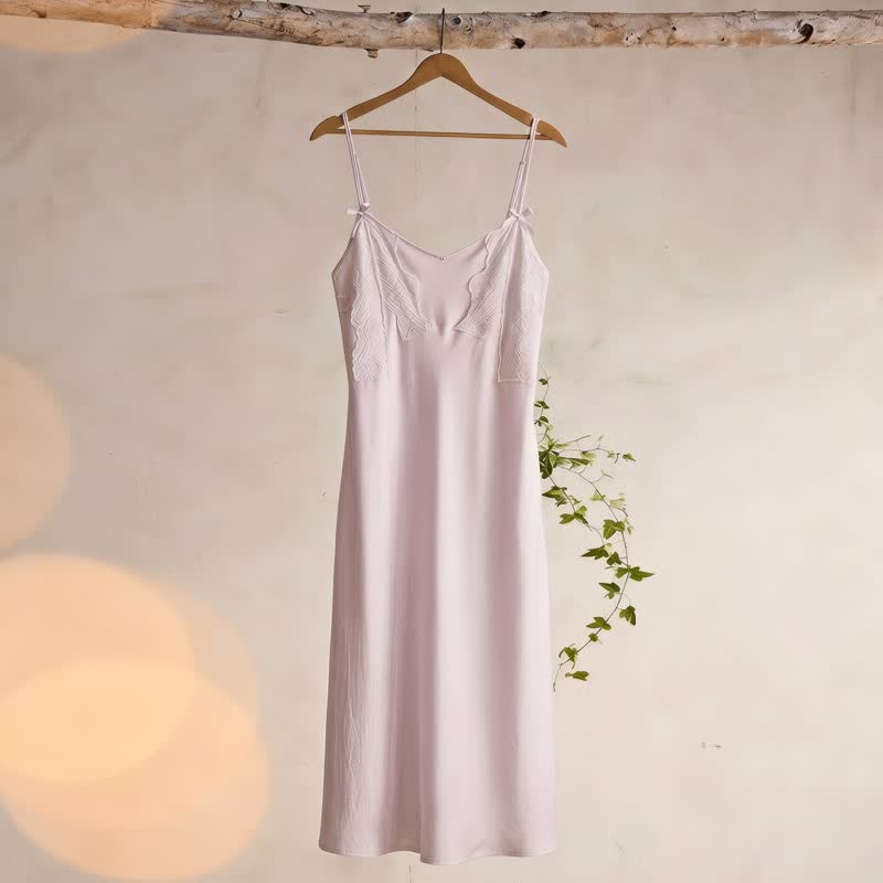 Cotton Lace Cami Slip Night Dress - Purple - XL - image 0