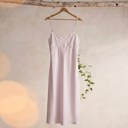 Cotton Lace Cami Slip Night Dress - Purple - XL - image 0