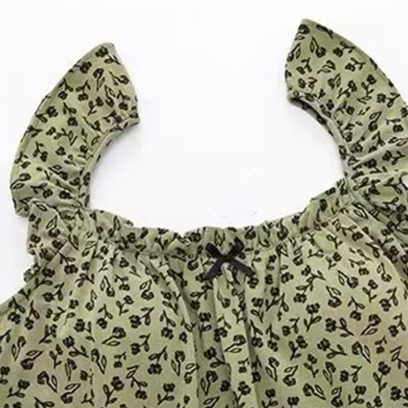 Olive Floral Ruffle Cami Pajama Set - image 6