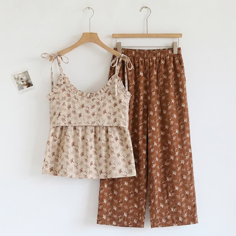 Ginkgo Biloba Leaf Cami Pajama Set - image 1