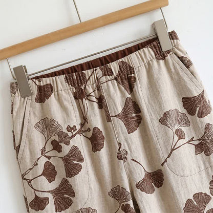 Elegant Ginkgo Cami Cotton Pajama Set - image 11