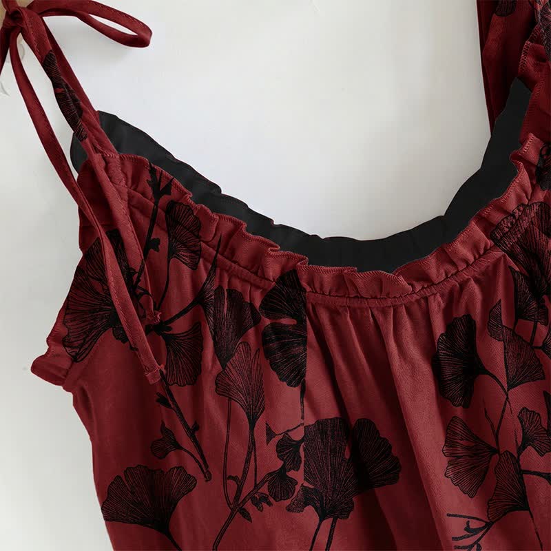 Elegant Ginkgo Cami Cotton Pajama Set - image 6