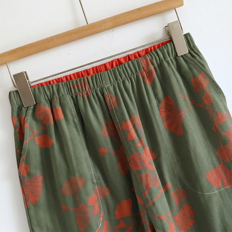 Elegant Ginkgo Cami Cotton Pajama Set - image 19