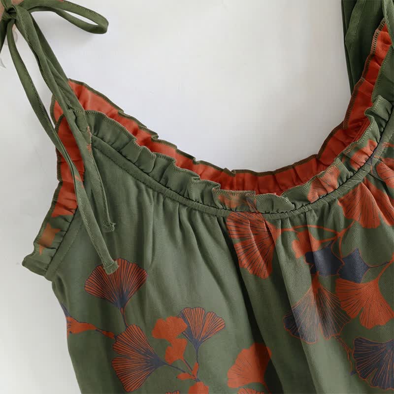 Elegant Ginkgo Cami Cotton Pajama Set - image 18