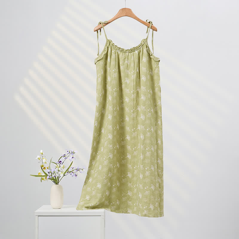 Fresh Ginkgo Cotton Cami Night Dress - image 3