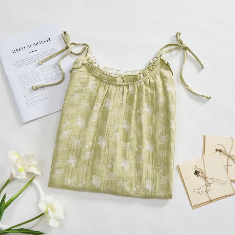 Fresh Ginkgo Cotton Cami Night Dress - image 1