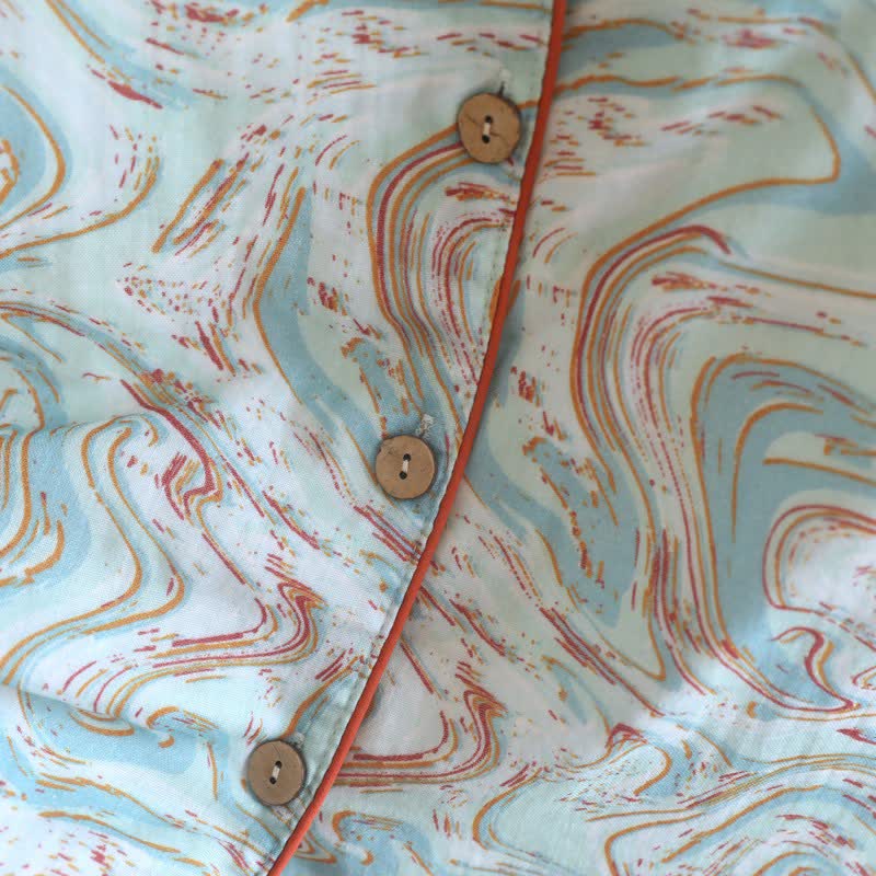 Abstract Print Cotton Gauze Lounge Set - image 10
