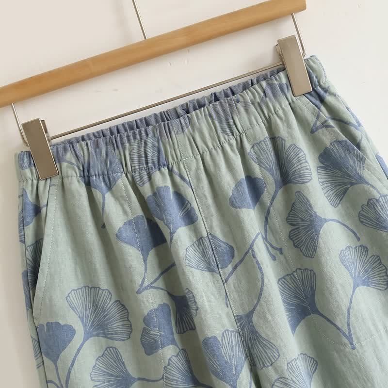 Ginkgo Leaf Cami Ruffled Pajama Set - image 5