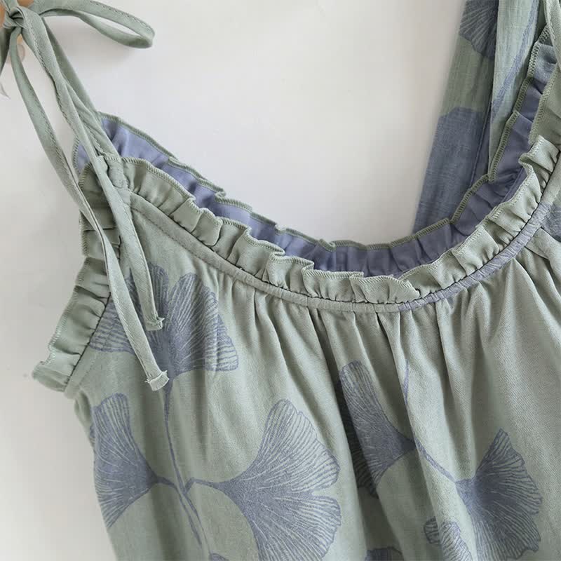 Ginkgo Leaf Cami Ruffled Pajama Set - image 4