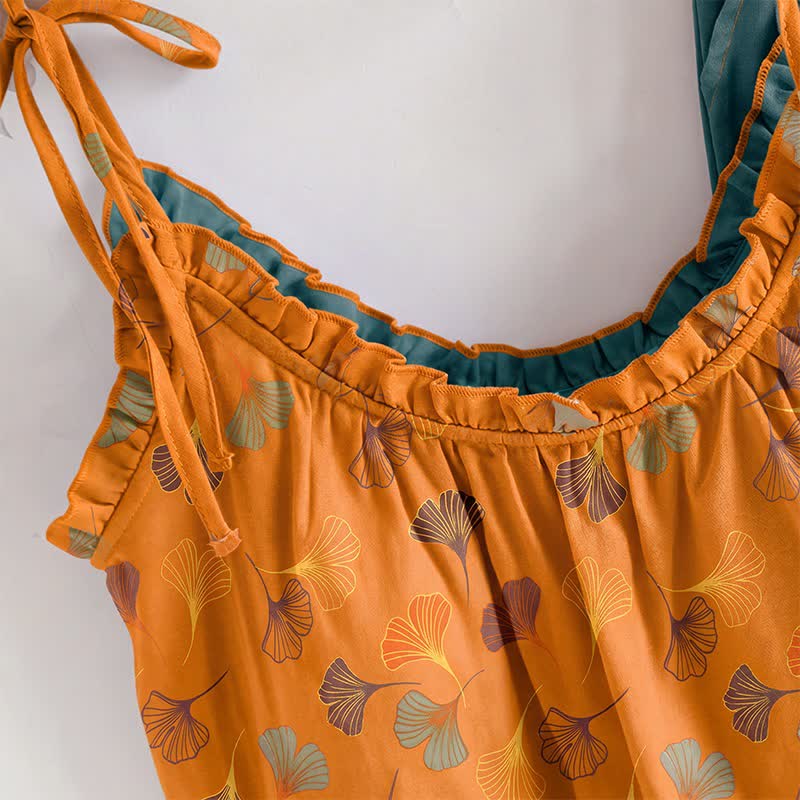 Ginkgo Cami Top & Pants Pajama Set Blue Ginkgo Garden - image 9
