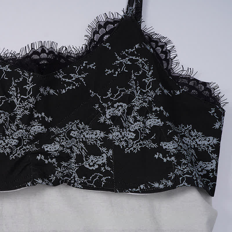 Black Floral Lace Cami Lounge Set - image 6