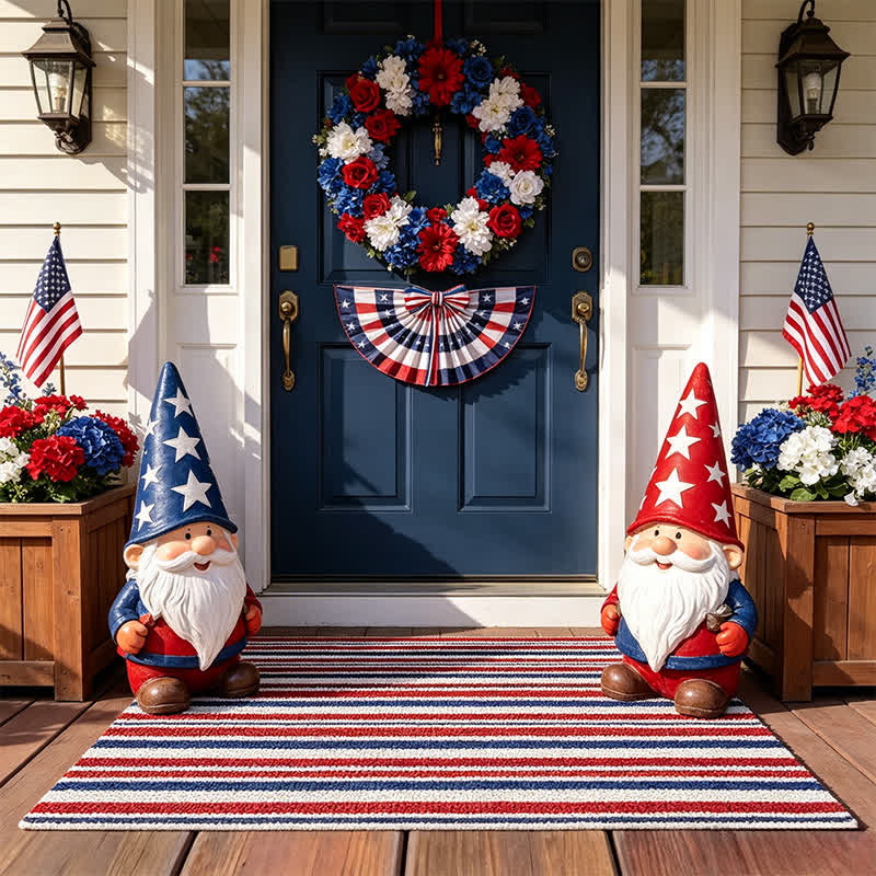 Patriotic Americana Stripe Outdoor Rug - Red & White & Blue - C - 31" x 47" - image 6