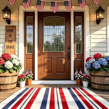 Patriotic Americana Stripe Outdoor Rug - image 2