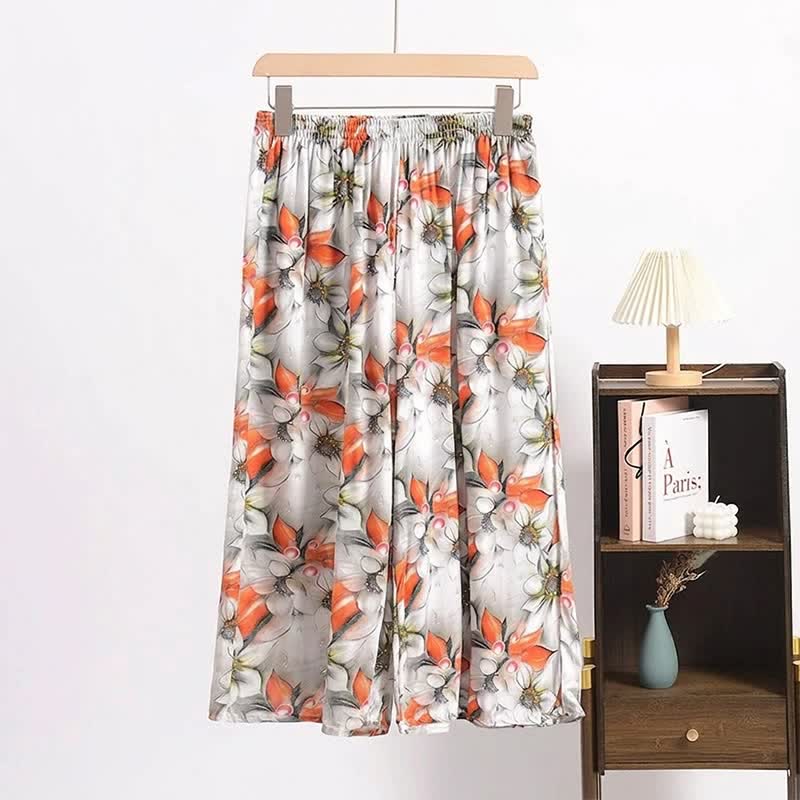 Vintage Floral Cropped Lounge Pants - Gray - 6XL - image 0