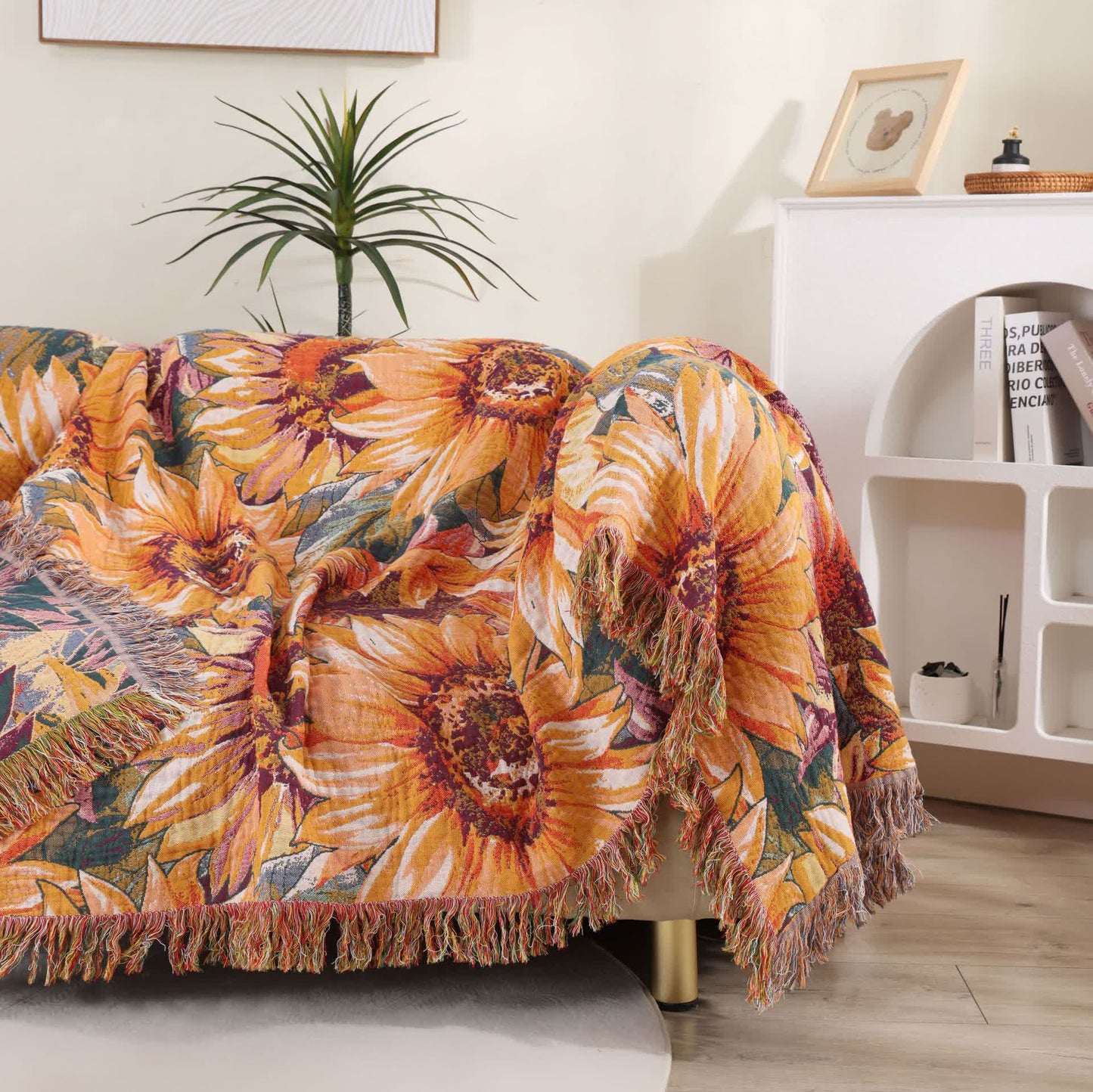 Boho Sunflower Cotton Gauze Bedspread Quilt - image 3