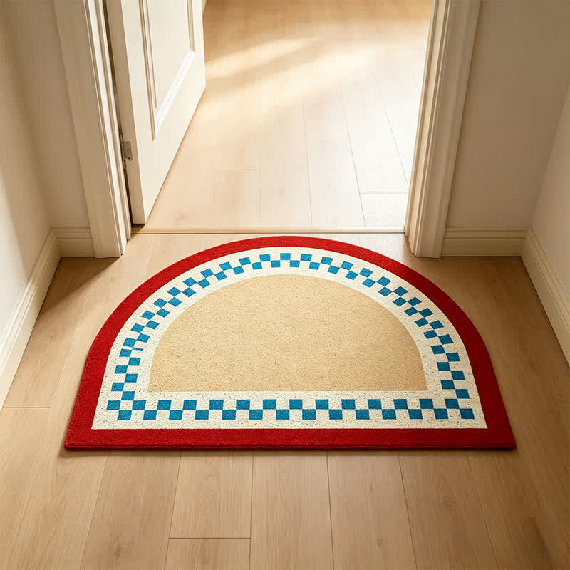 Half Moon Color Block Loop Pile Accent Rug - image 1