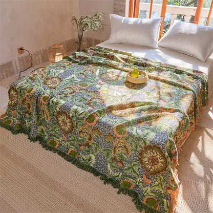 Reversible Floral 4-Layer Cotton Gauze Blanket Quilt - image 3