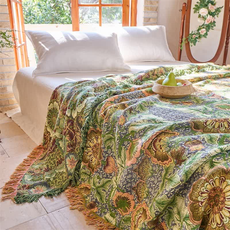 Reversible Floral 4-Layer Cotton Gauze Blanket Quilt - image 5