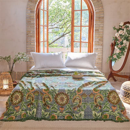 Reversible Floral 4-Layer Cotton Gauze Blanket Quilt - image 2