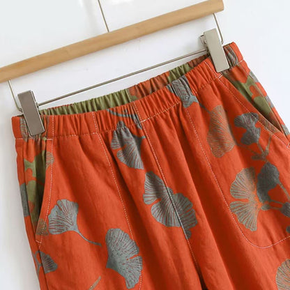 Ginkgo Leaf Cami Ruffled Pajama Set - image 11