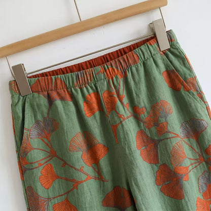 Ginkgo Leaf Cami Ruffled Pajama Set - image 8