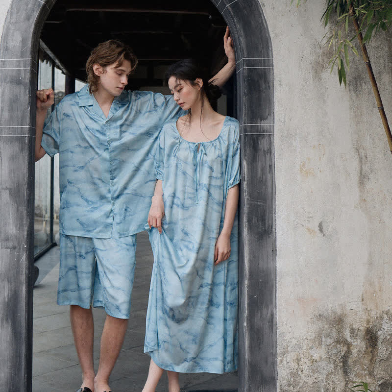 Blue Watercolor His & Hers Loungewear Set - image 2