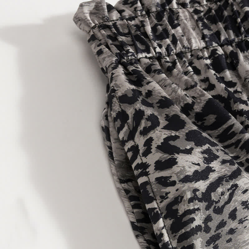 Contrast Leopard Print Matching Couple Pajamas - image 8