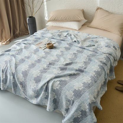 Geometric Cotton Muslin Reversible Blanket Quilt - image 3