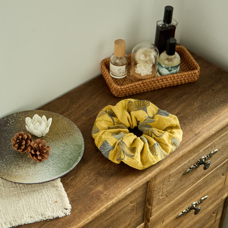 Ginkgo Print Scrunchies Set of 3 - image 4