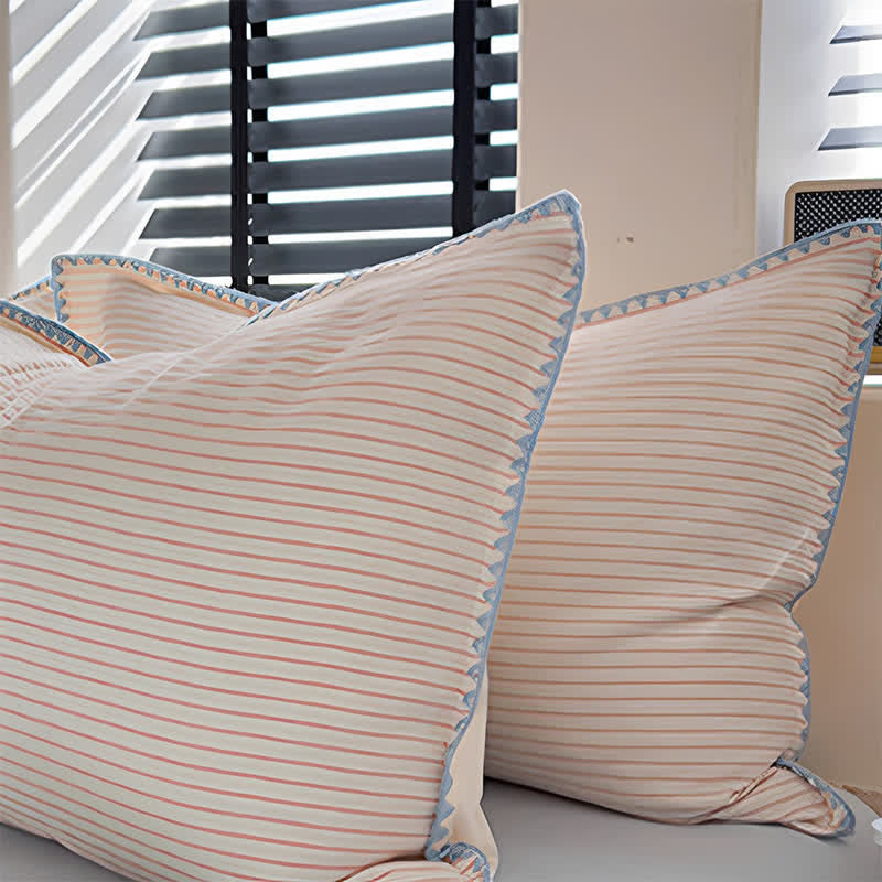 Stripe Scalloped Edge Washed Cotton Bedding Set - image 2