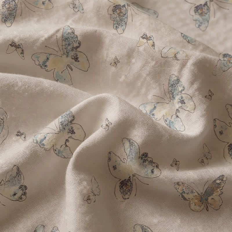 Vintage Cottage Butterfly Cotton Bedspread - image 5