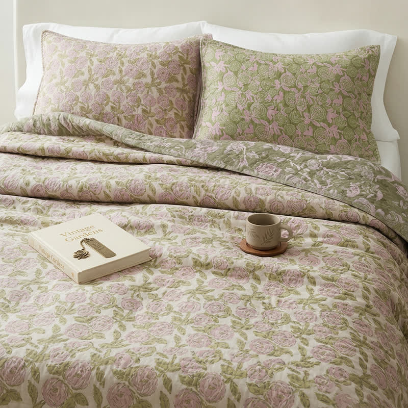 Cozy Cottage Floral Cotton Bedspread - image 2