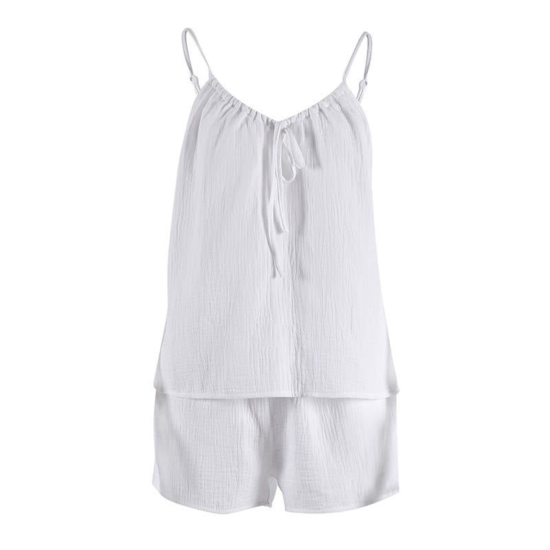 White Cotton Gauze Bow Lounge Set - image 4